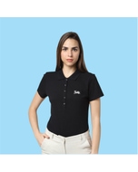 VeroModa Plain Polo Women's T-Shirt- Black